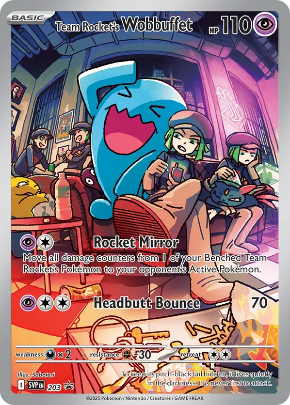 Team Rocket's Wobbuffet 203 Scarlet & Violet Promo