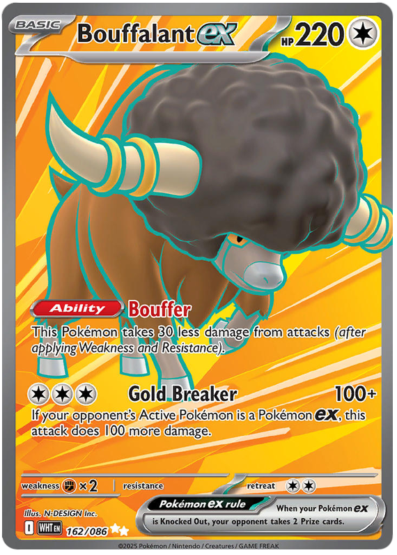 Bouffalant EX 162/086 White Flare Pokémon card | Pokebundles Ireland