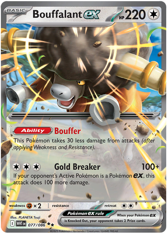 Bouffalant EX 077/086 White Flare Pokémon card | Pokebundles Ireland