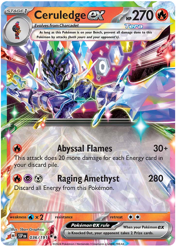 Pokemon TCG Ceruledge EX 036/191 - Surging Sparks