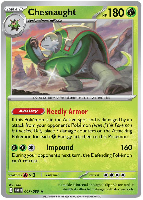 Pokemon TCG Chesnaught 007/086 - Chaos Rising
