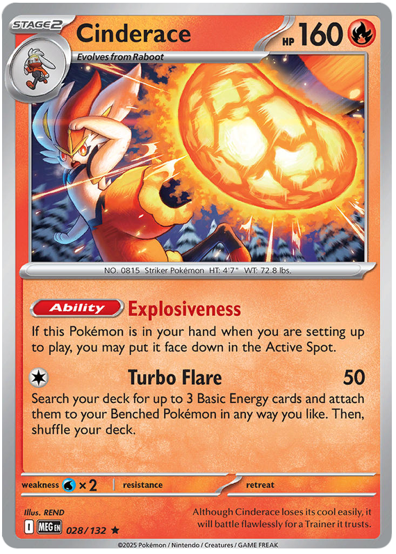 Pokemon TCG Cinderace 028/132 - Mega Evolution