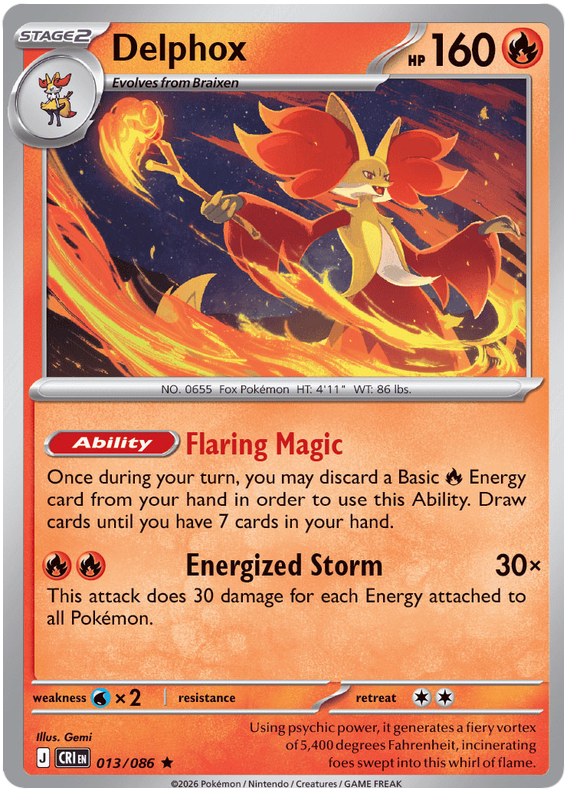 Pokemon TCG Delphox 013/086 - Chaos Rising