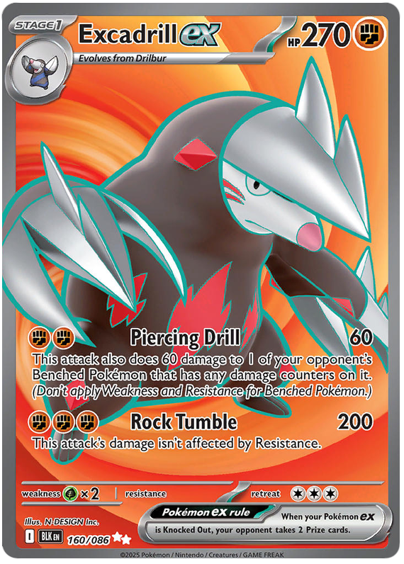 Excadrill EX 160/86 Black Bolt Pokémon card | Pokebundles Ireland