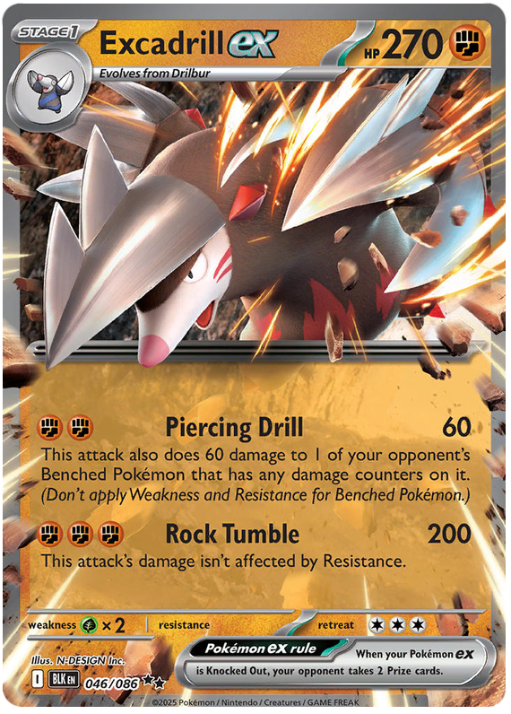 Excadrill EX 046/86 Black Bolt Pokémon card | Pokebundles Ireland