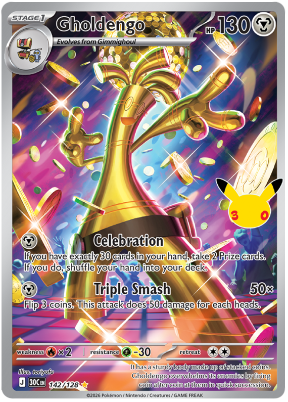 Pokemon TCG Gholdengo 142/128 - 30th Celebration