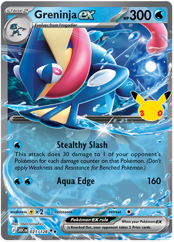 Pokemon TCG Greninja ex 021/128 - 30th Celebration