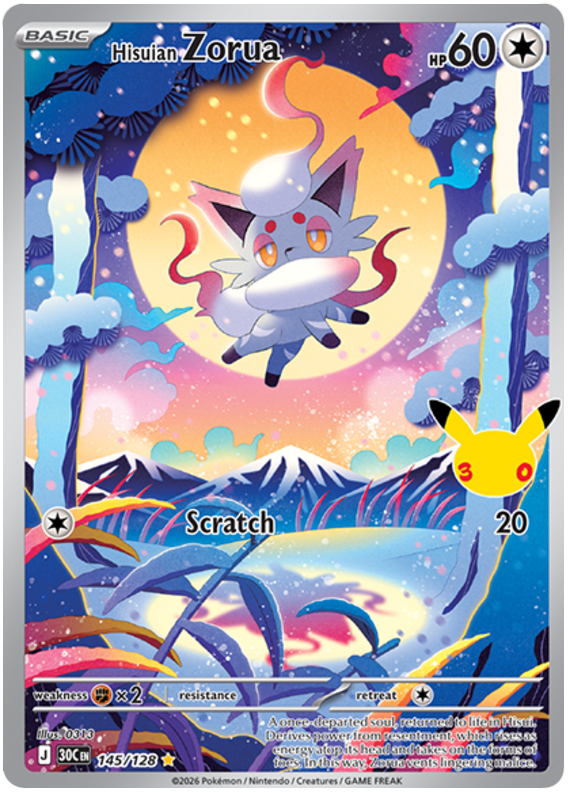 Pokemon TCG Hisuian Zorua 145/128 - 30th Celebration