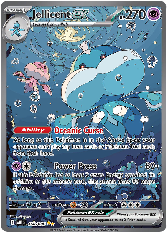 Jellicent EX 168/086 White Flare Pokémon card | Pokebundles Ireland