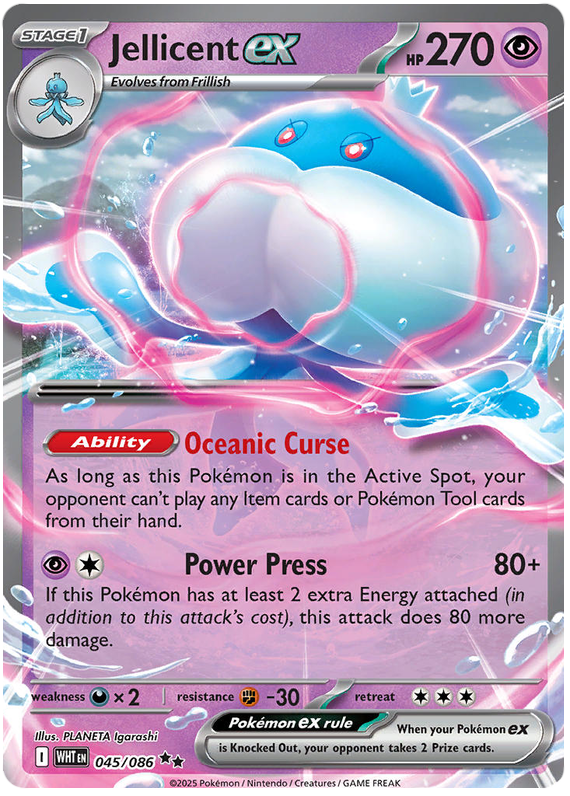 Jellicent EX 045/086 White Flare Pokémon card | Pokebundles Ireland