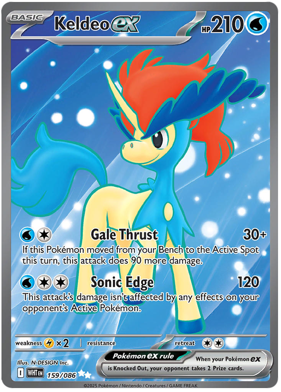 Keldeo EX 159/086 White Flare Pokémon card | Pokebundles Ireland