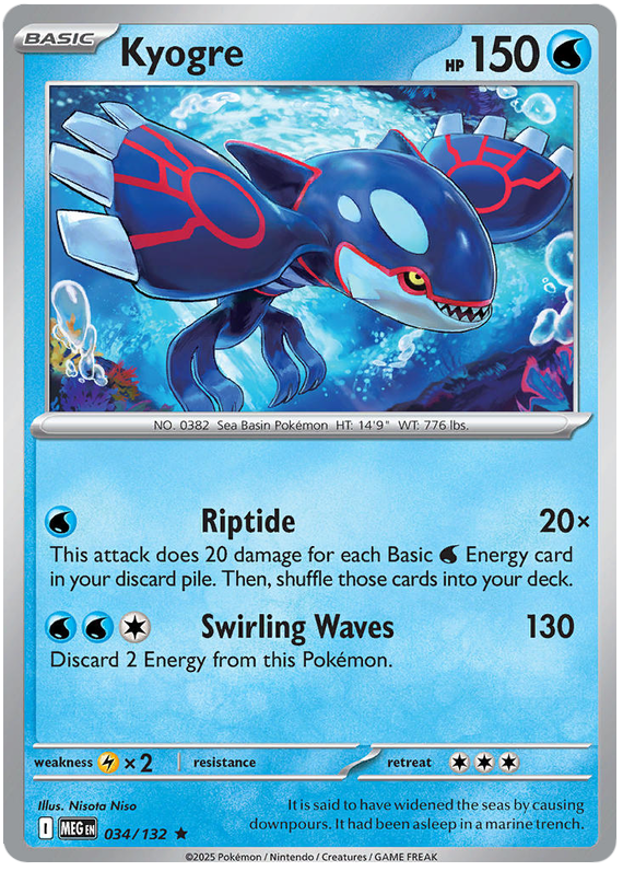 Pokemon TCG Kyogre 034/132 - Mega Evolution
