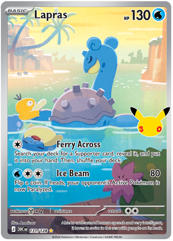 Pokemon TCG Lapras 131/128 - 30th Celebration