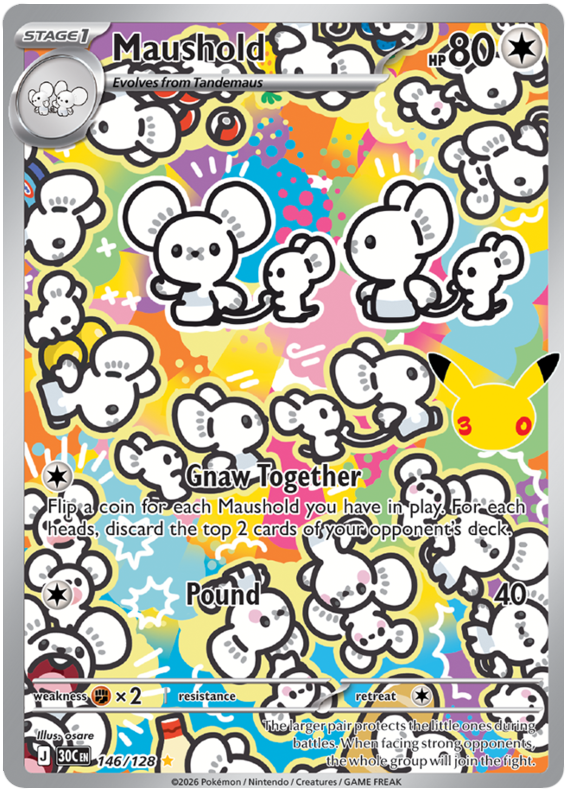 Pokemon TCG Maushold 146/128 - 30th Celebration