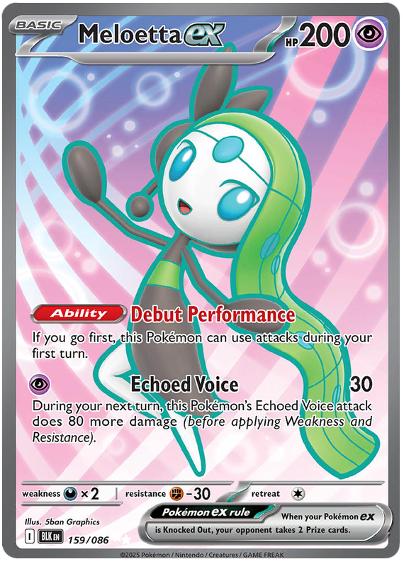 Meloetta EX 159/86 Black Bolt Pokémon card | Pokebundles Ireland