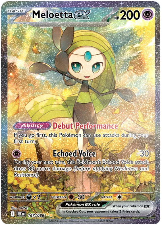 Meloetta EX 167/86 Black Bolt Pokémon card | Pokebundles Ireland