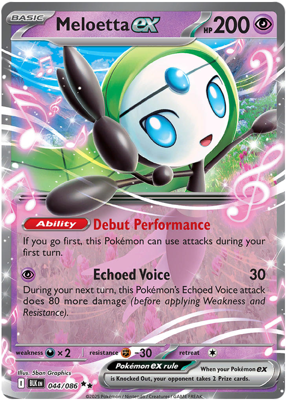 Meloetta EX 044/86 Black Bolt Pokémon card | Pokebundles Ireland