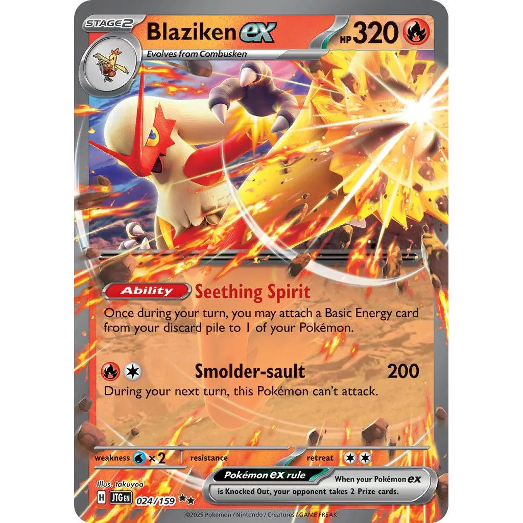 Buy Pokemon TCG Blaziken EX 024/159 - Journey Together | Pokémon TCG – Pokebundles Ireland