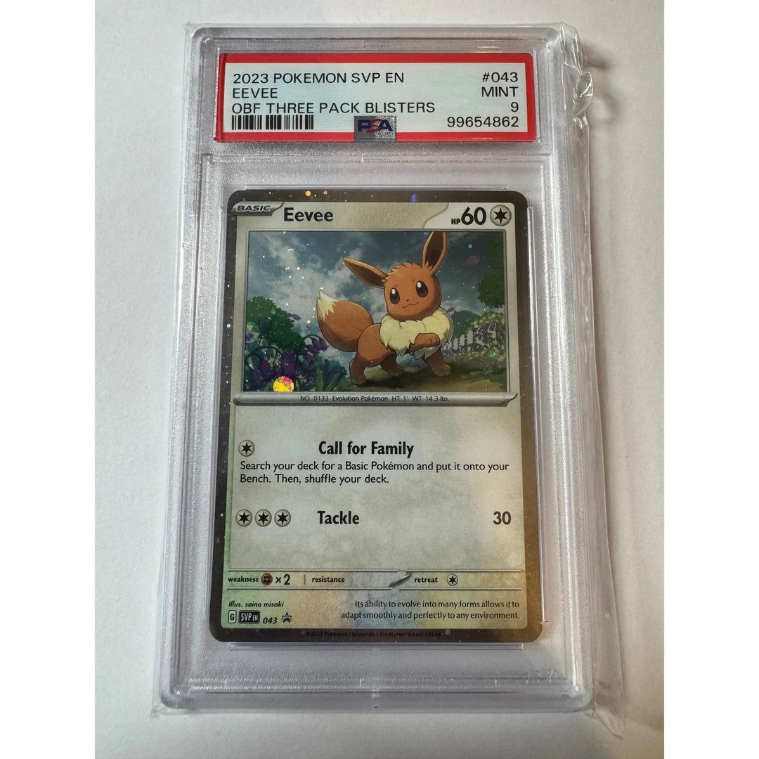 Pokemon TCG Eevee SVP 043 PSA 9 Graded Card Pokebundles Ireland Pokemon TCG Eevee SVP 043 PSA 9 Graded Card Pokebundles Ireland