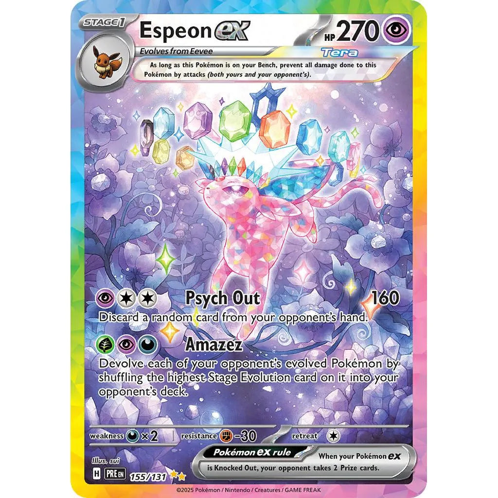 Buy Pokemon TCG Espeon EX 153/131 - Prismatic Evolutions | Pokémon TCG – Pokebundles Ireland