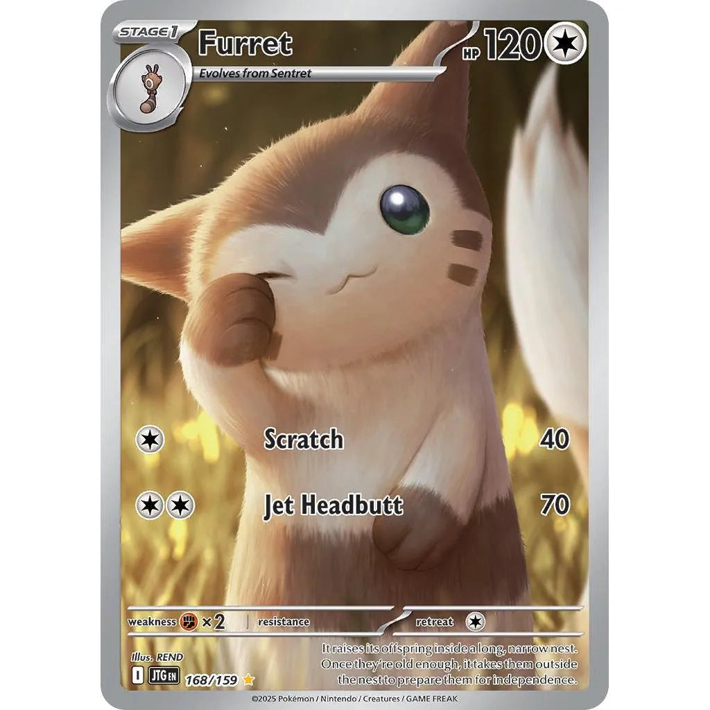 Buy Pokemon TCG Furret 168/159- Journey Together | Pokémon TCG – Pokebundles Ireland