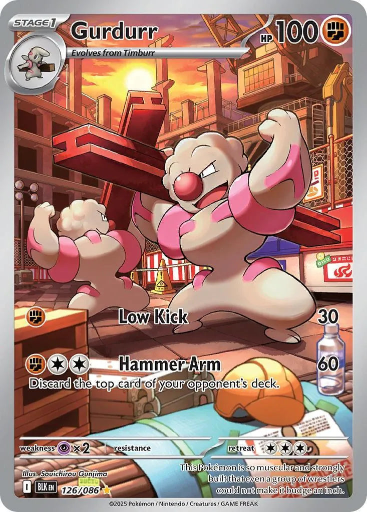 Buy Pokemon TCG Gurdurr 126/86 - Black Bolt | Pokémon TCG – Pokebundles Ireland