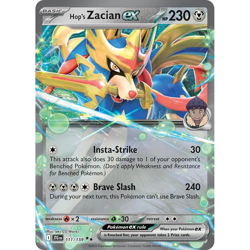 Buy Pokemon TCG Hop's Zacian EX 111/159 - Journey Together | Pokémon TCG – Pokebundles Ireland