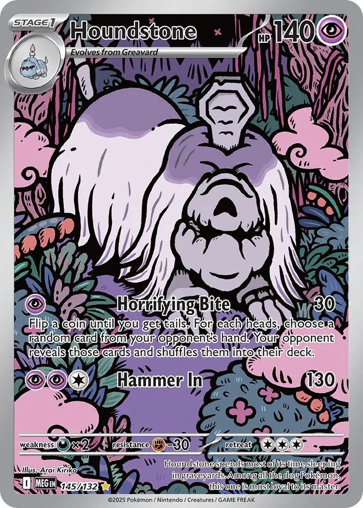 Buy Pokemon TCG Houndstone 145/132 - Mega Evolution | Pokémon TCG – Pokebundles Ireland