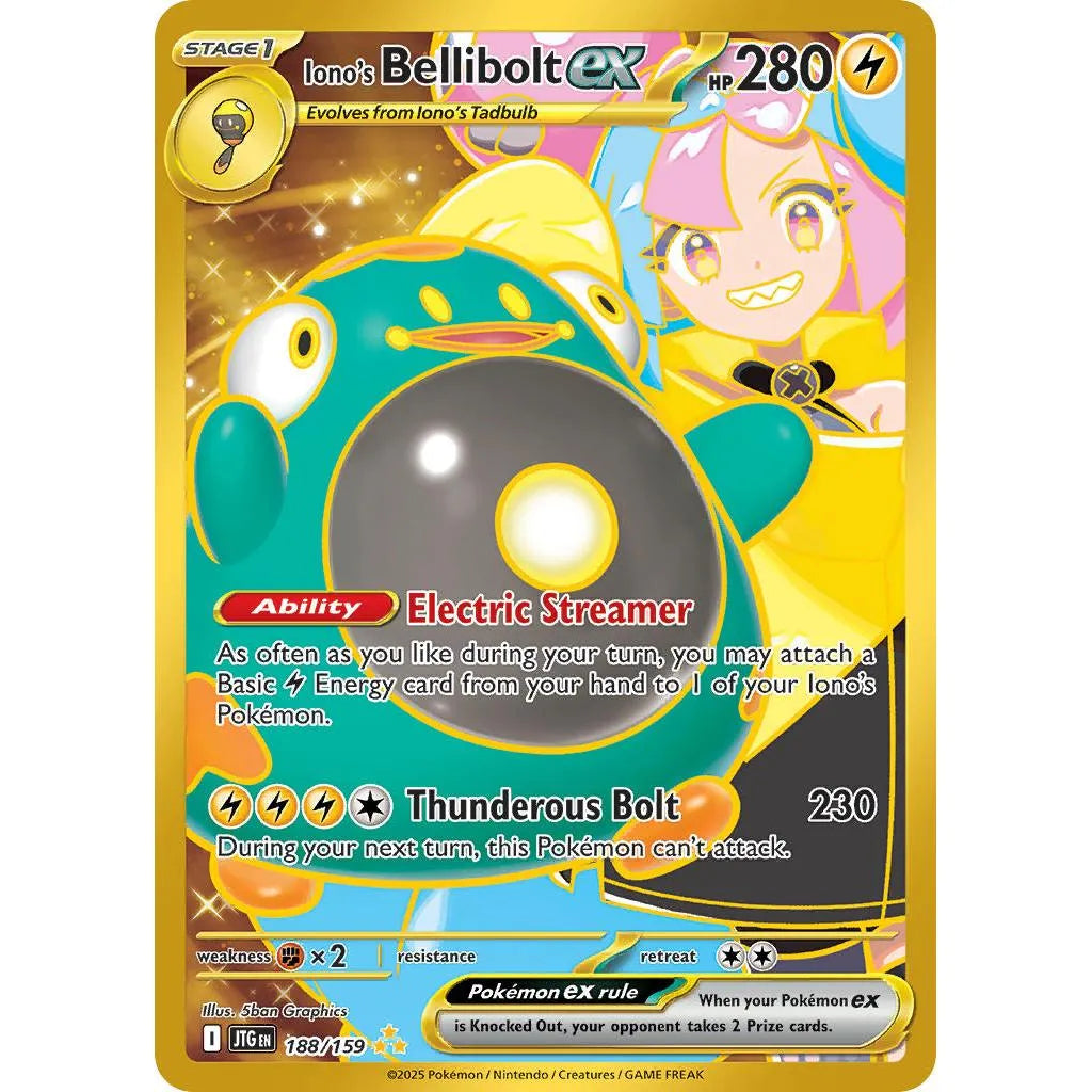 Buy Pokemon TCG Iono's Bellibolt EX 188/159 - Journey Together | Pokémon TCG – Pokebundles Ireland