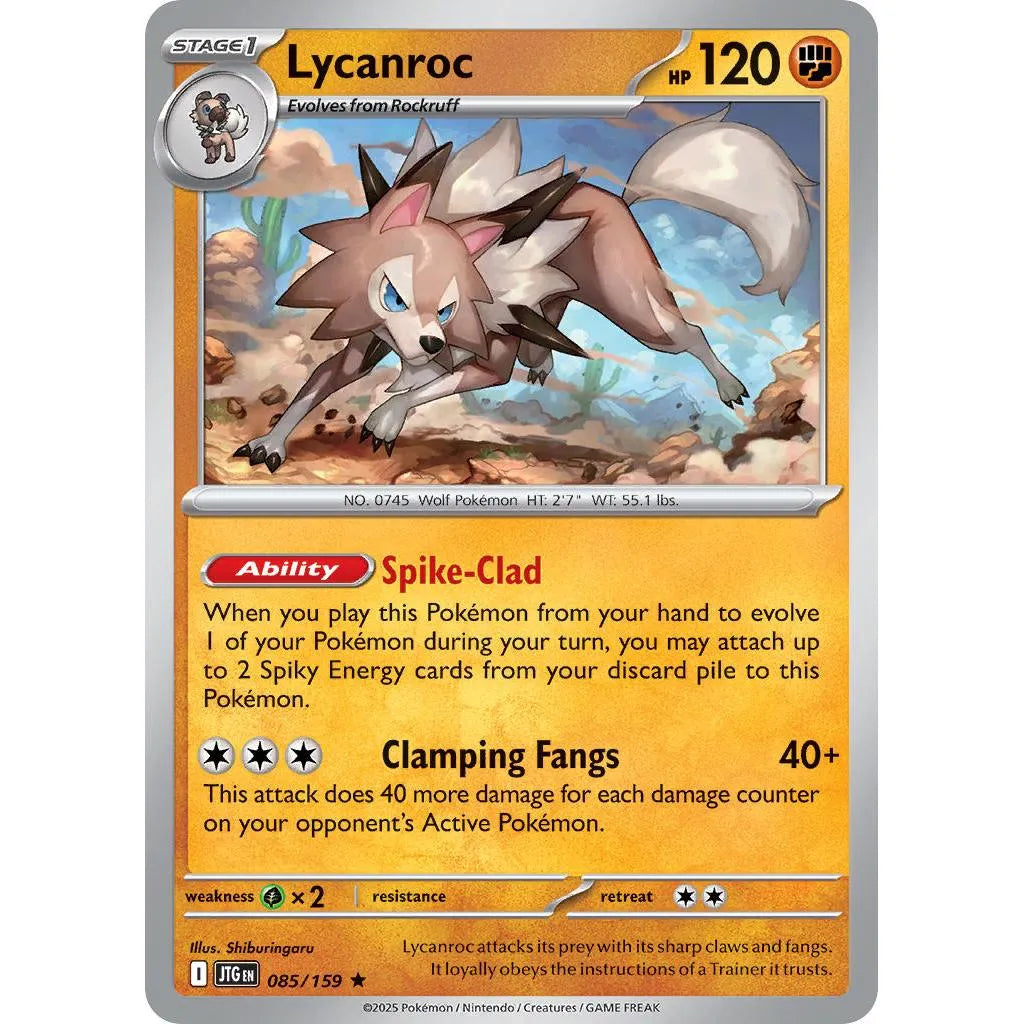Buy Pokemon TCG Lycanroc 085/159 - Journey Together | Pokémon TCG – Pokebundles Ireland