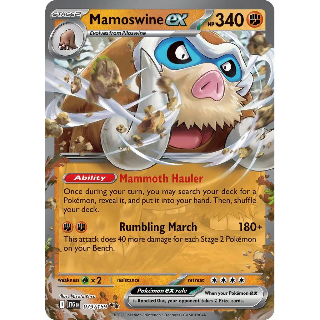 Buy Pokemon TCG Mamoswine EX 079/159 - Journey Together | Pokémon TCG – Pokebundles Ireland