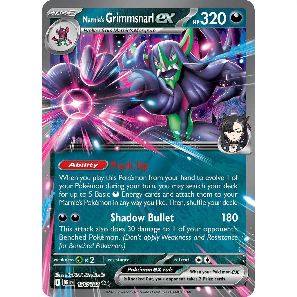 Buy Pokemon TCG Marnie's Grimmsnarl EX 136/182 - Destined Rivals | Pokémon TCG – Pokebundles Ireland