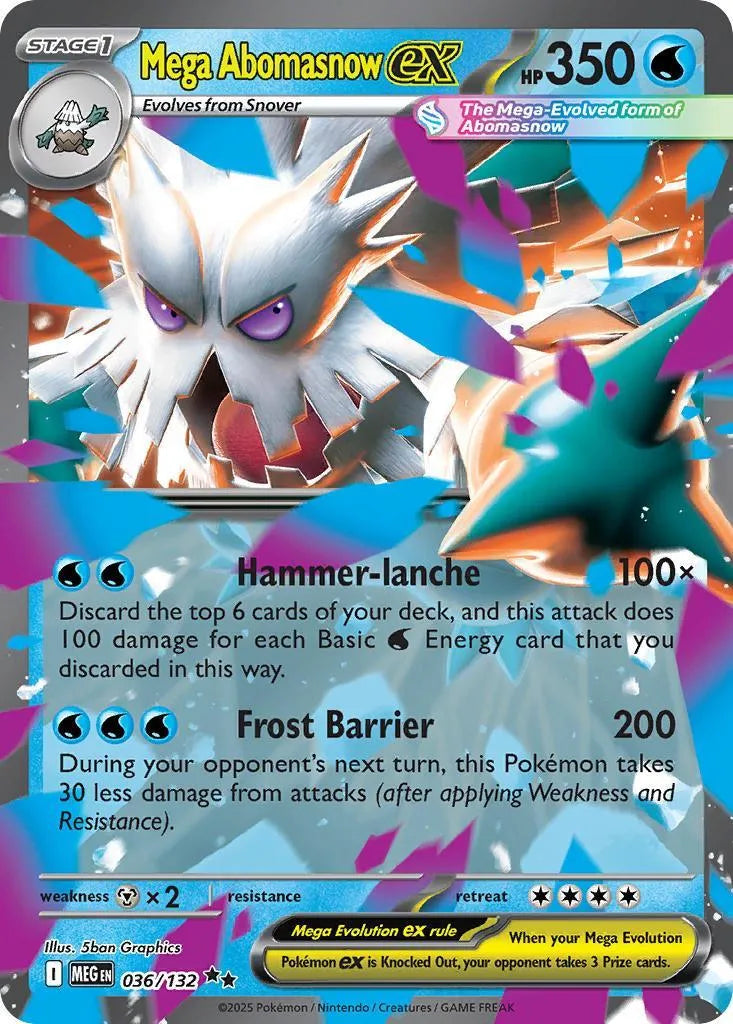 Buy Pokemon TCG Mega Abomasnow EX 036/132 - Mega Evolution | Pokémon TCG – Pokebundles Ireland