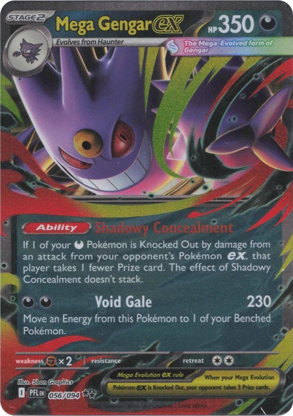 Pokemon TCG Mega Gengar ex 056/094 - Phantasmal Flames - Pokebundles Ireland