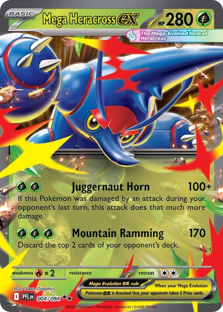 Pokemon TCG Mega Heracross ex 004/094 - Phantasmal Flames - Pokebundles Ireland