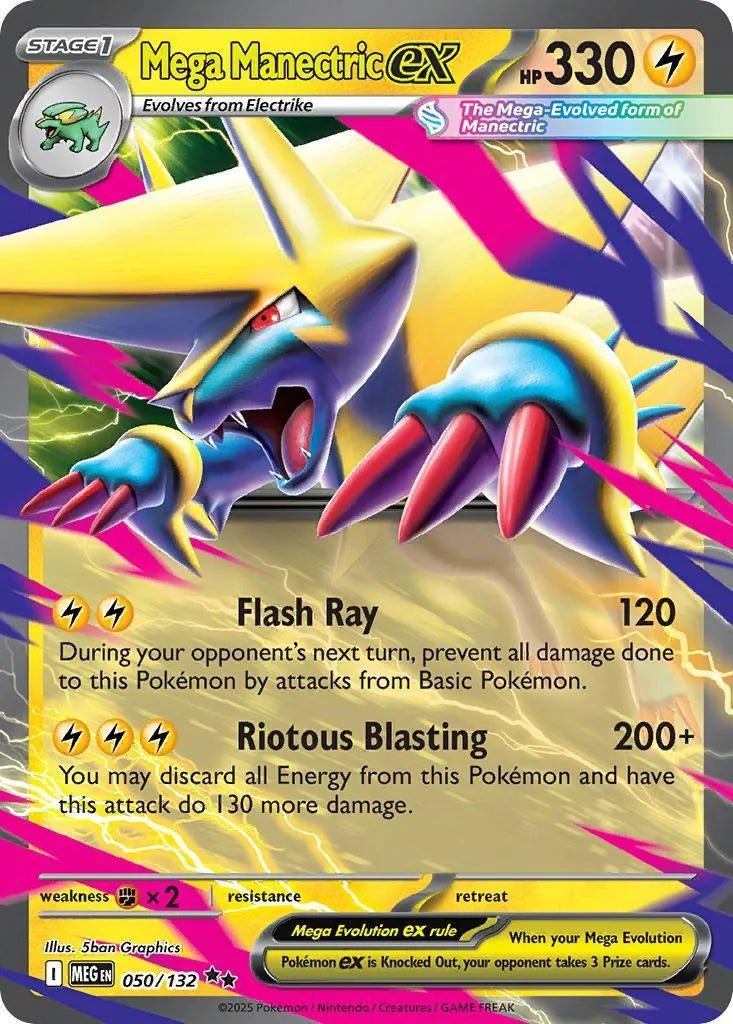 Buy Pokemon TCG Mega Manectric EX 050/132 - Mega Evolution | Pokémon TCG – Pokebundles Ireland