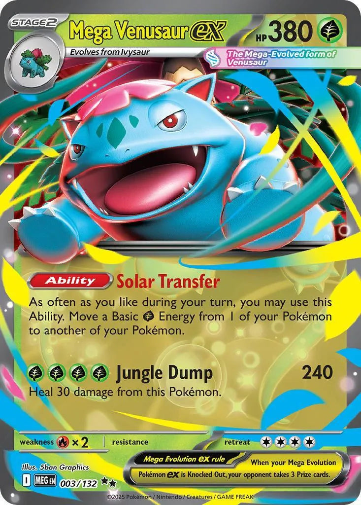 Buy Pokemon TCG Mega Venusaur EX 003/132 - Mega Evolution | Pokémon TCG – Pokebundles Ireland