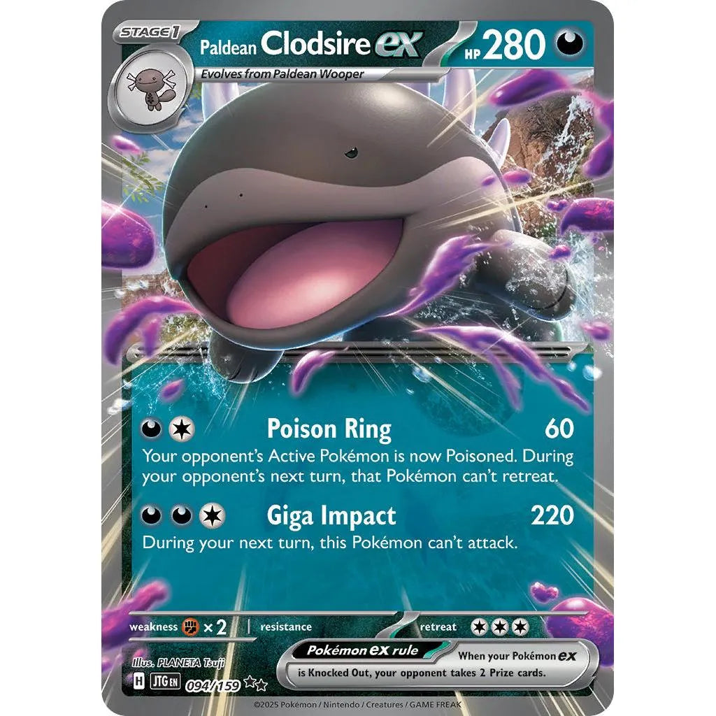 Buy Pokemon TCG Paldean Clodsire EX 094/159 - Journey Together | Pokémon TCG – Pokebundles Ireland