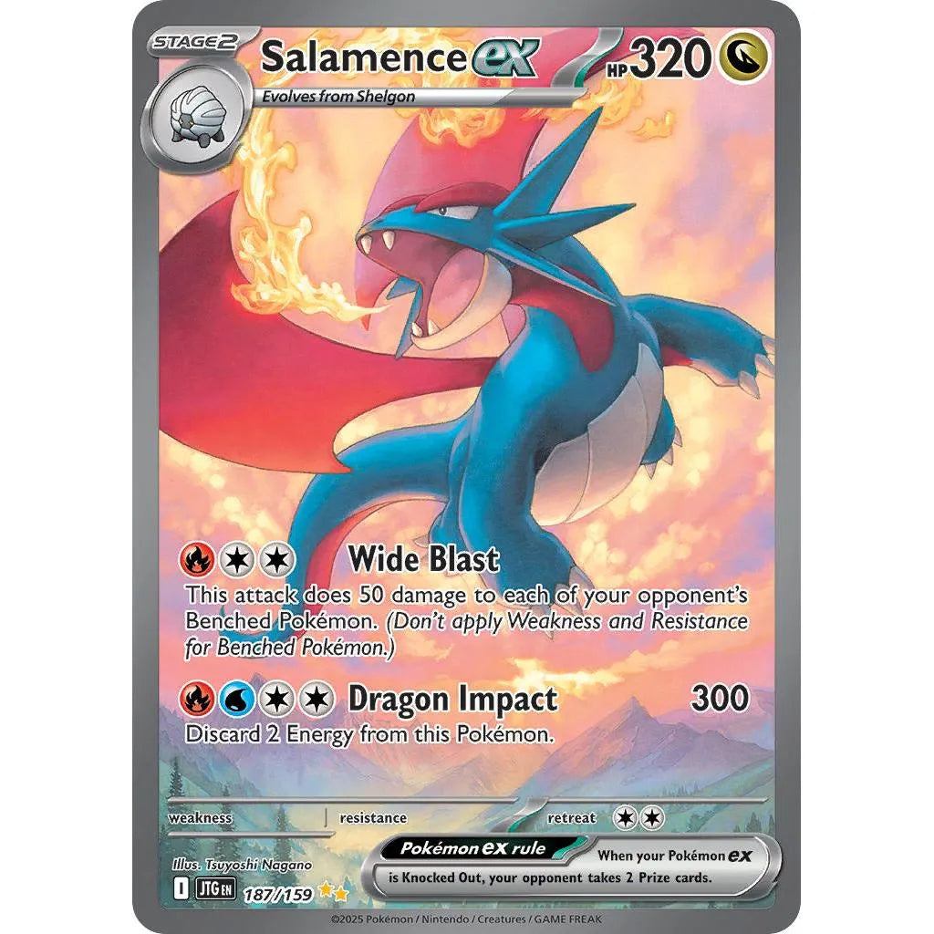 Buy Pokemon TCG Salamence EX 187/159 - Journey Together | Pokémon TCG – Pokebundles Ireland
