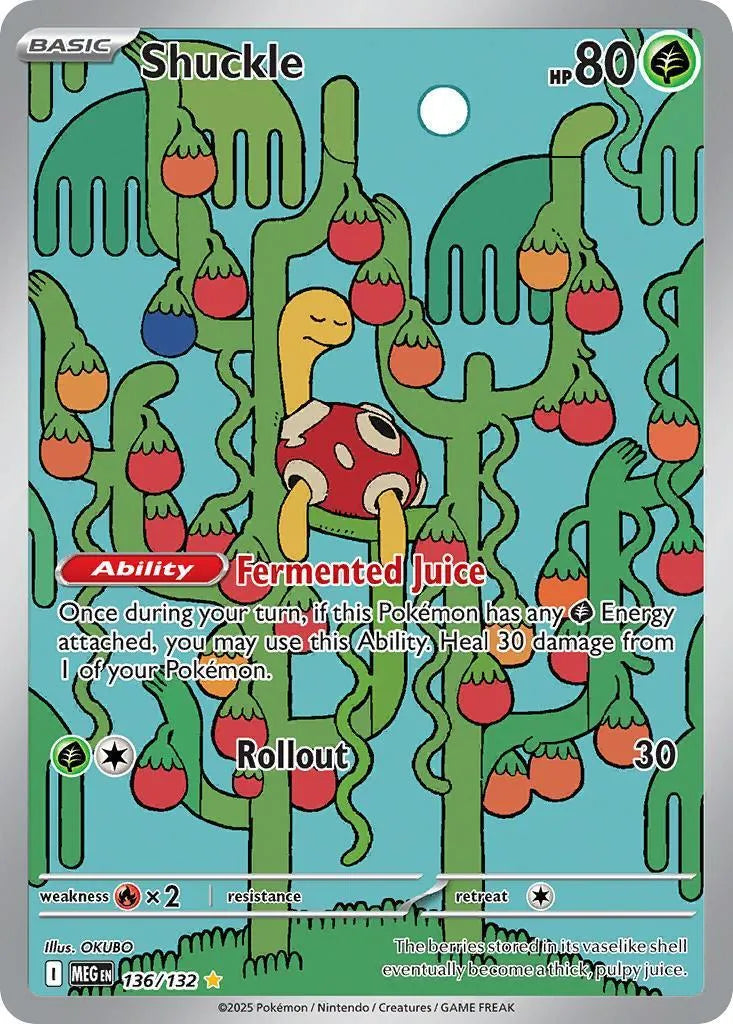 Buy Pokemon TCG Shuckle 136/132 - Mega Evolution | Pokémon TCG – Pokebundles Ireland