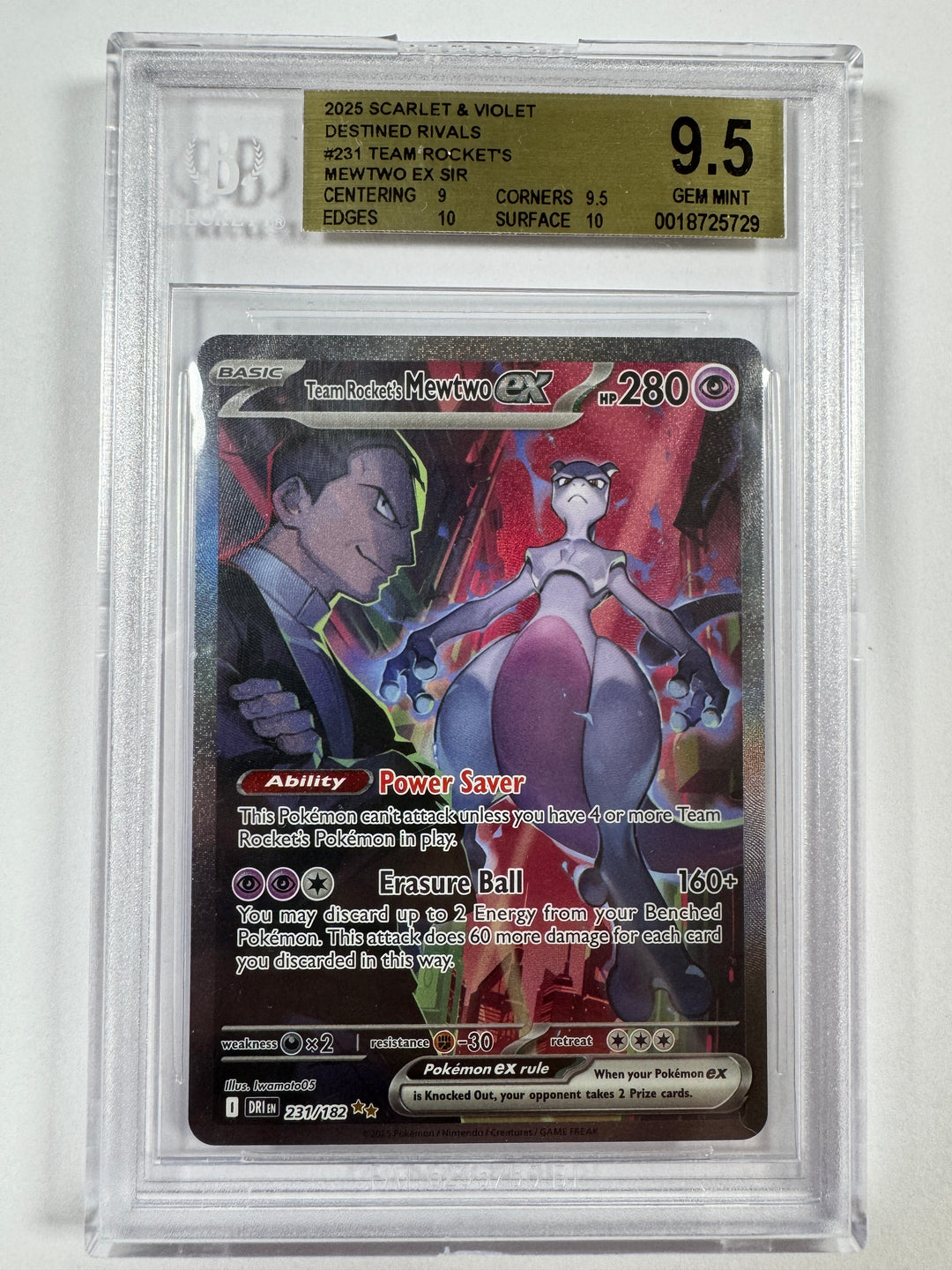 Pokemon TCG Team Rocket's Mewtwo EX231/182 Beckett 9.5 Gold Label- Des Pokebundles Ireland Pokemon TCG Team Rocket's Mewtwo EX231/182 Beckett 9.5 Gold Label- Des Pokebundles Ireland