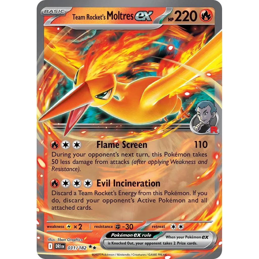 Buy Pokemon TCG Team Rocket's Moltres EX 031/182 - Destined Rivals | Pokémon TCG – Pokebundles Ireland