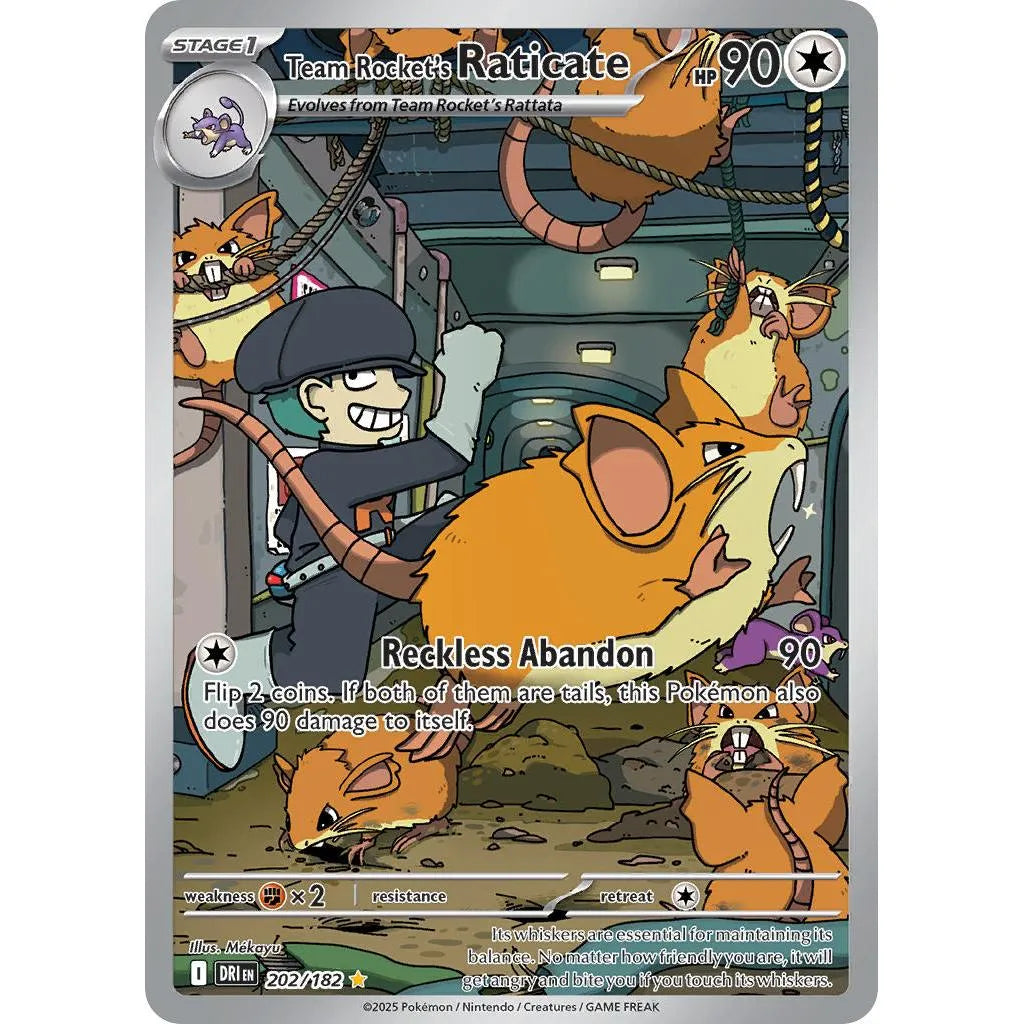 Buy Pokemon TCG Team Rocket's Raticate 202/182 - Destined Rivals | Pokémon TCG – Pokebundles Ireland