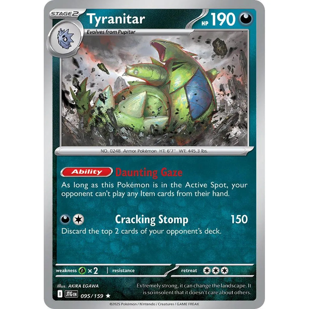 Buy Pokemon TCG Tyranitar 095/159 - Journey Together | Pokémon TCG – Pokebundles Ireland