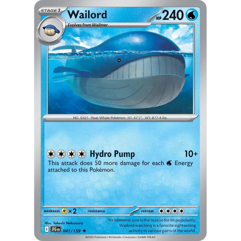 Buy Pokemon TCG Wailord 041/159 - Journey Together | Pokémon TCG – Pokebundles Ireland