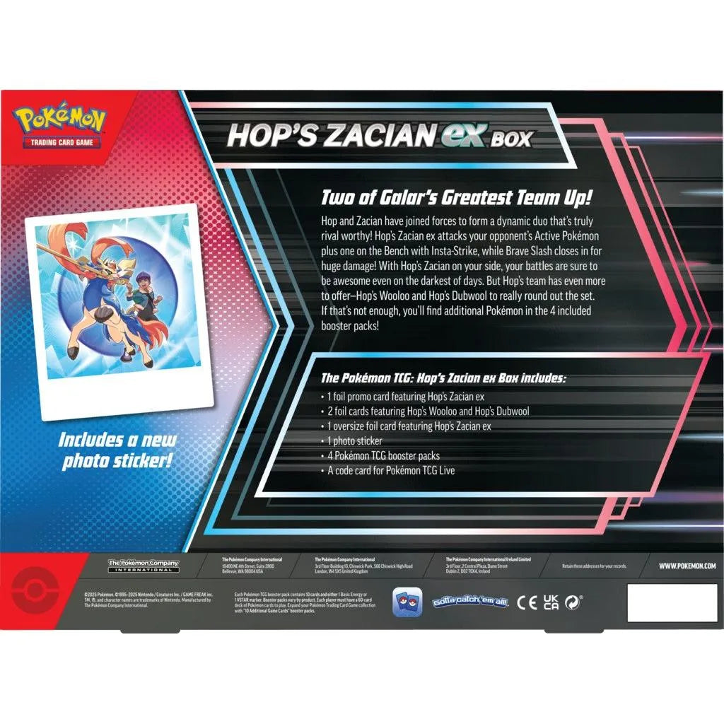 Buy Pokemon Trading Card Game Hop's Zacian EX Box | Pokémon TCG – Pokebundles Ireland