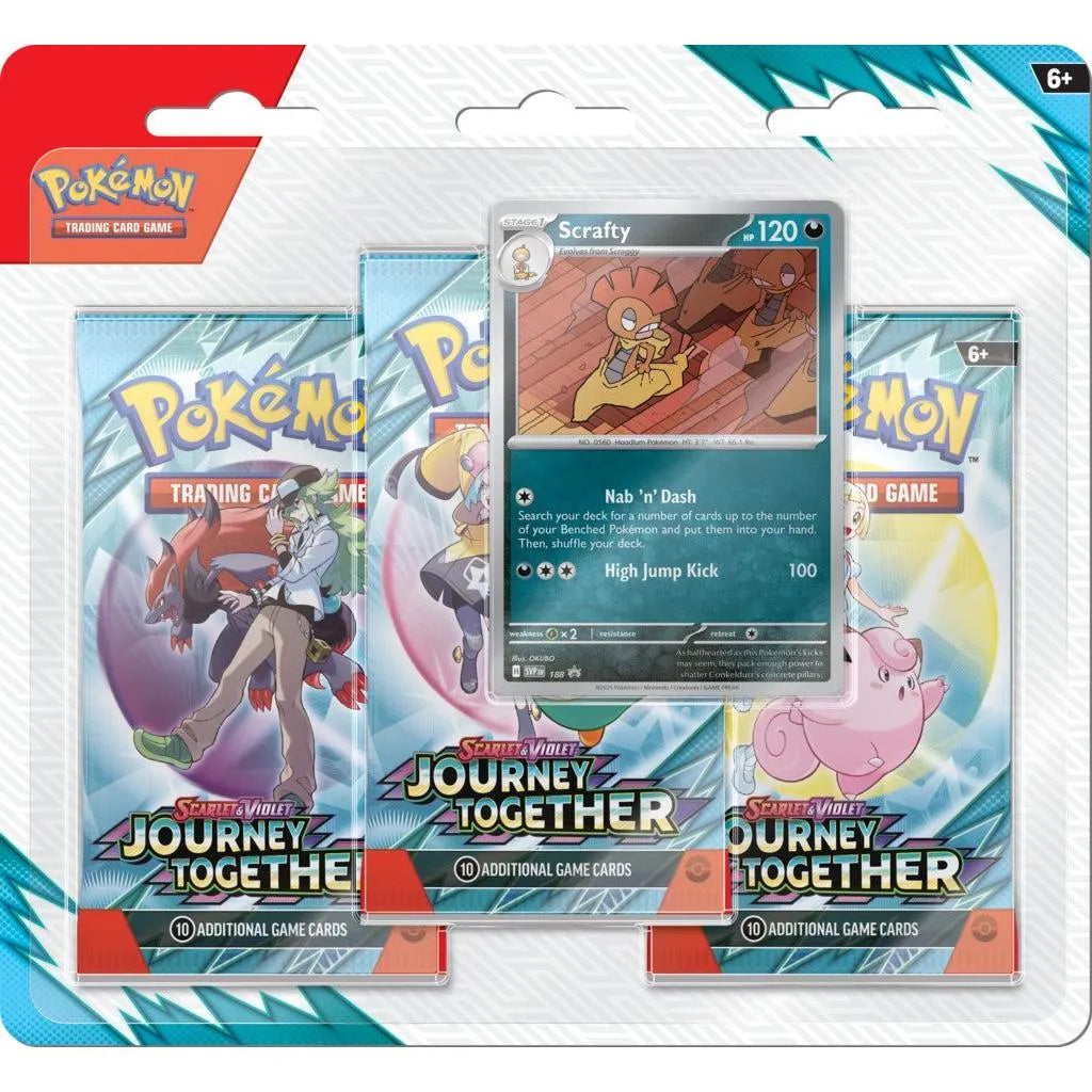 Buy Pokemon Trading Card Game Journey Together 3-pack blister | Pokémon TCG – Pokebundles Ireland