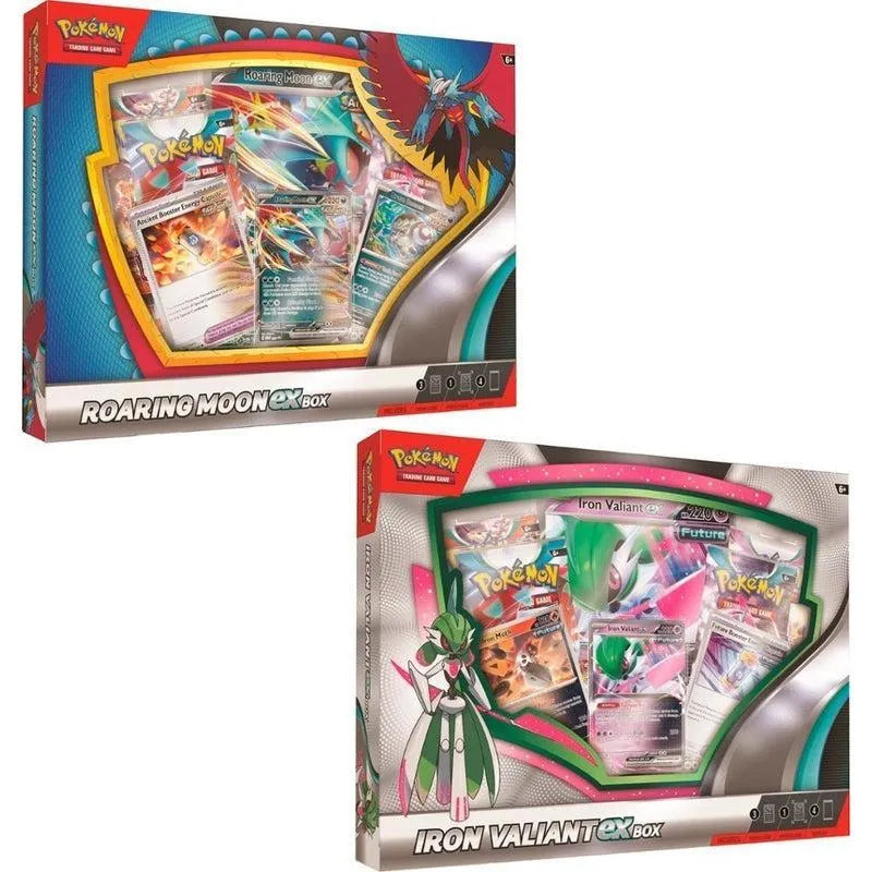 Buy Pokemon Trading Card Game Roaring Moon EX/Iron Valiant EX box | Pokémon TCG – Pokebundles Ireland
