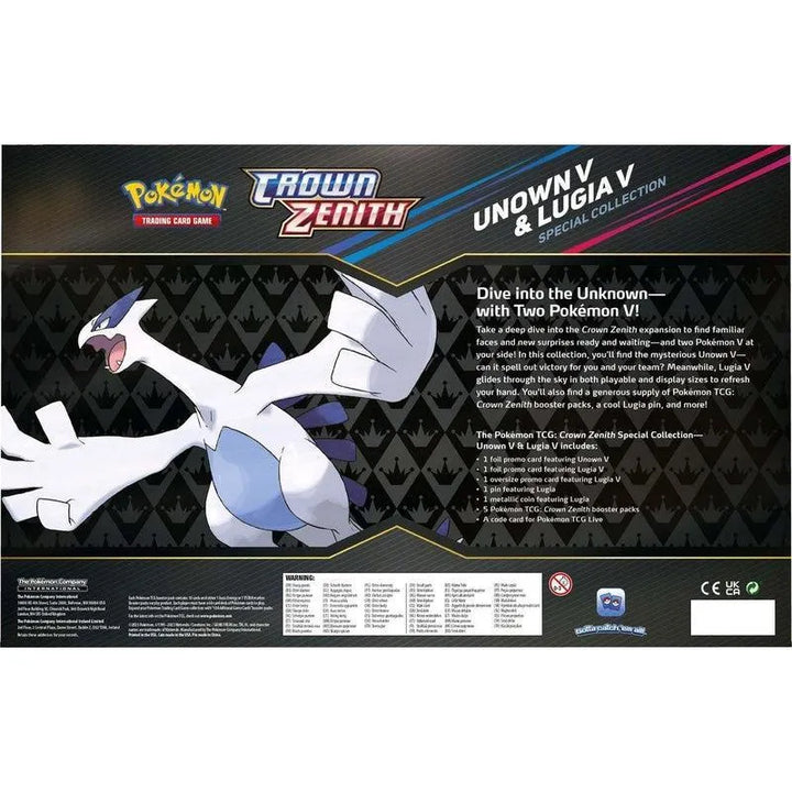 Buy Pokemon Trading Card Game Special Collection Box Crown Zenith – Unown V & Lugia V | Pokémon TCG – Pokebundles Ireland