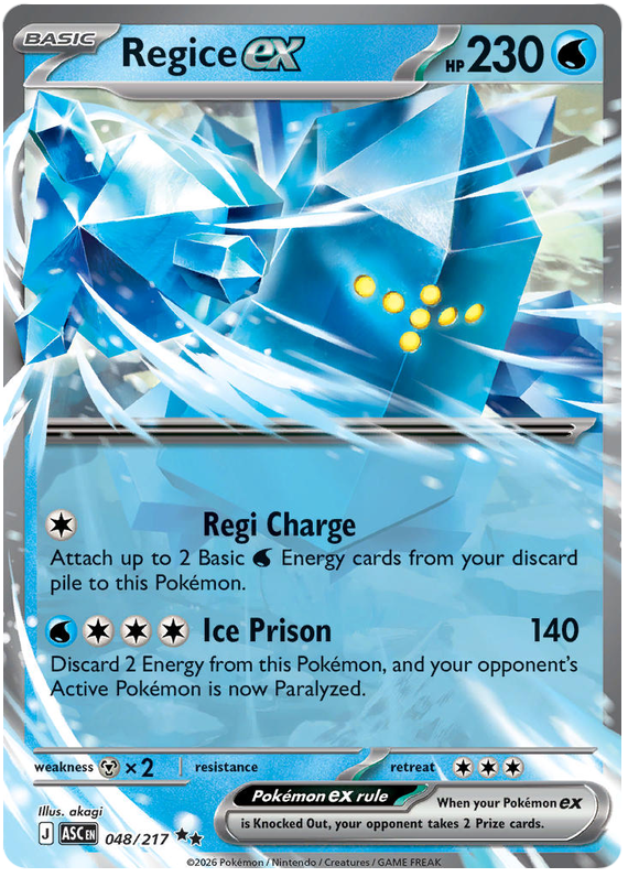 Pokemon TCG Regice EX 048/217 - Ascended Heroes